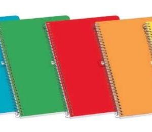 Enri Plus Cuaderno Espiral Formato Folio Cuadriculado 4x4mm - 80 Hojas 60gr con Margen - Cubierta Blanda - Colores Surtidos