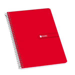 Enri Fº Tapa Dura Cuaderno Espiral 4x4 con Margen 100 Hojas Rojo - Resistente Tapa Dura - Cuadriculado 4x4 con Margen - 100 Hojas de Alta Calidad - Color Rojo