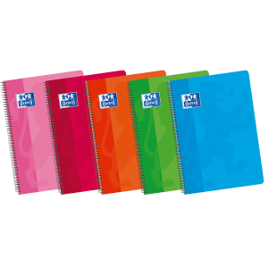 Oxford School Classic Fº Cuaderno Espiral Tapa Blanda - 80 Hojas - Tamaño Fº - Colores Surtidos